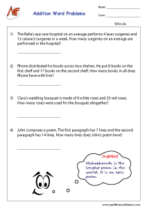 Addition Word problems