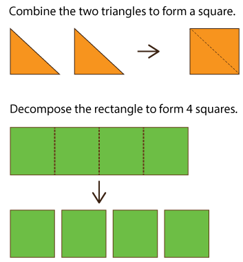 Composing and Decomposing shapes | Math Pdf Worksheets
