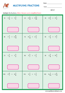 Multiplying and Dividing fractions