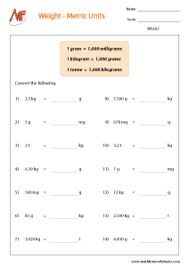 Measures of Weight / Mass