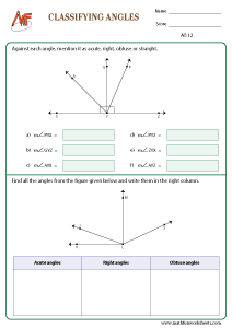Types of angles worksheet