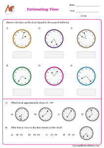 Estimation of Time Worksheet