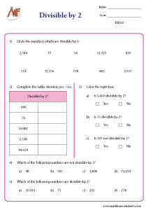 divisibility rules worksheets
