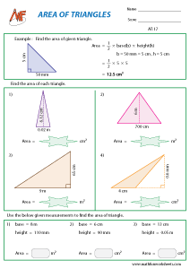 Area of Triangles Worksheet