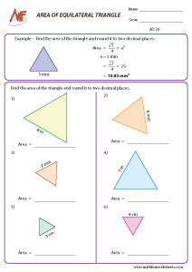 Area of Triangle Worksheets