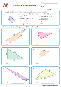 Area of Triangles Worksheets