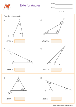 Angles in Triangles Worksheets