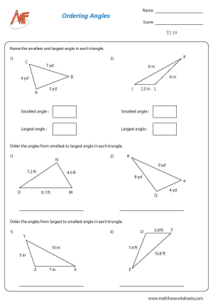 Triangle Inequality Theorem Worksheets