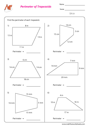 Trapezoid Worksheets