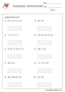 Algebraic Expressions
