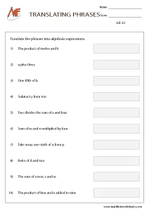 Algebraic Expressions