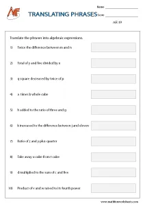 Algebraic Expressions