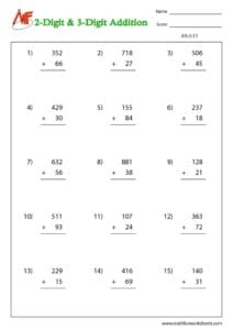 2 -digit plus 3 -digit addition
