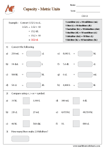 Capacity - Metric and Customary units