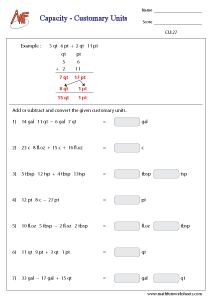 Capacity - Metric and Customary units