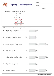 Capacity - Metric and Customary units