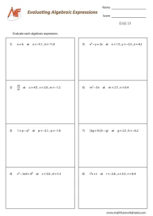 Evaluate Algebraic Identities