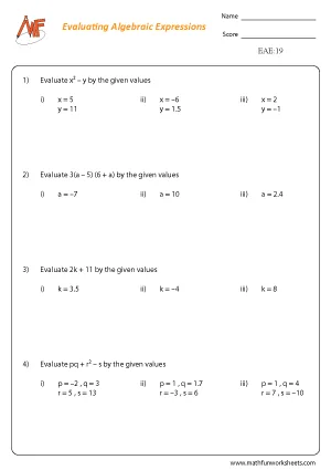 Evaluate Algebraic Identities