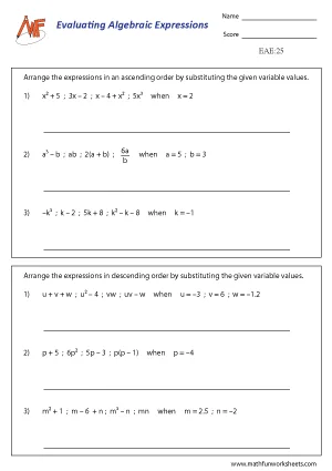 Evaluate Algebraic Identities