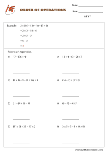 Order of Operations