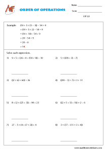 Order of Operations