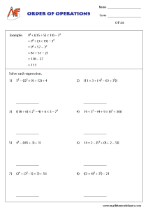 Order of Operations