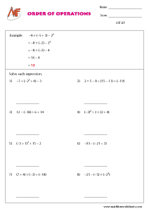 Order of Operations