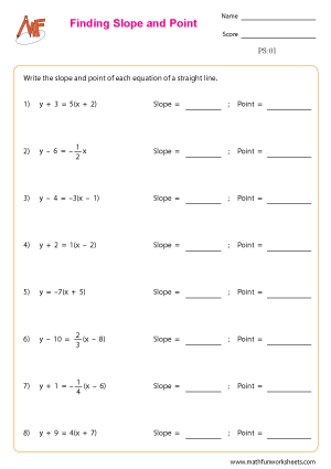 Point Slope Form Worksheets - Math Fun Worksheets