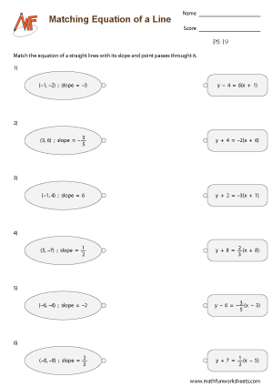 Point Slope Form Worksheets - Math Fun Worksheets