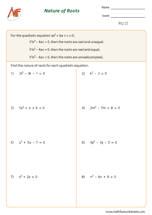 Roots of Quadratic Equation