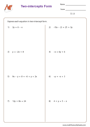 Two Intercept Form