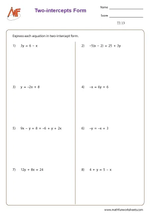 Two Intercept Form
