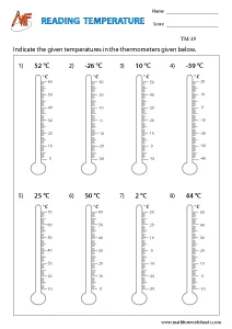 Temperature Worksheets
