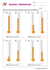 Temperature Worksheets