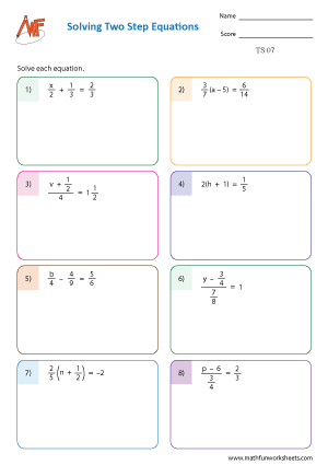 Two Step Equation Worksheets