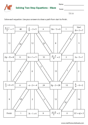 Two Step Equation Worksheets
