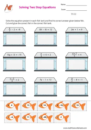 Two Step Equation Worksheets