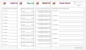 Place Value Worksheets