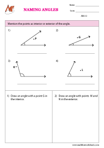 Naming Angles Worksheets