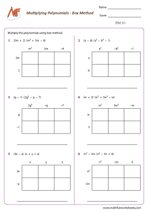 Polynomials – Box method
