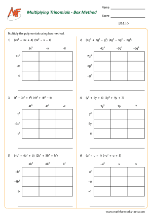 Polynomials – Box method
