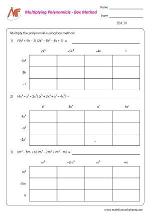 Polynomials – Box method