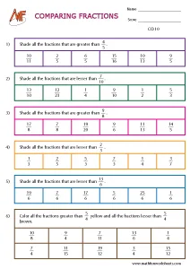 Comparing and Ordering Fractions