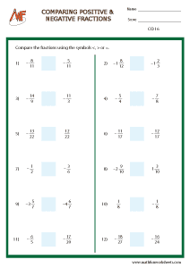 Comparing and Ordering Fractions