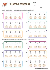 Comparing and Ordering Fractions