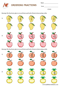 Comparing and Ordering Fractions