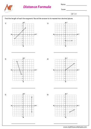 Distance Worksheets