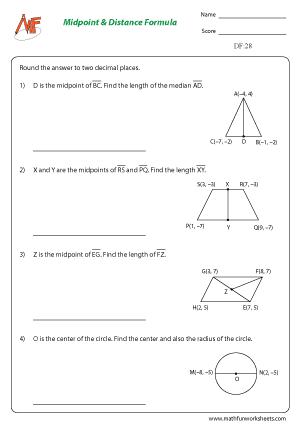 Distance Worksheets