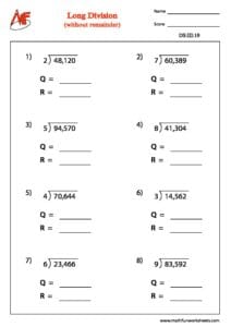 Long Division without Remainder