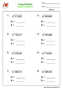 Long Division without Remainder